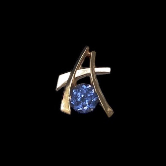 14K Solid Gold “STRELL” Slide Pendant - Two-Tone Yellow White Gold - Vintage. - Picture 11 of 12